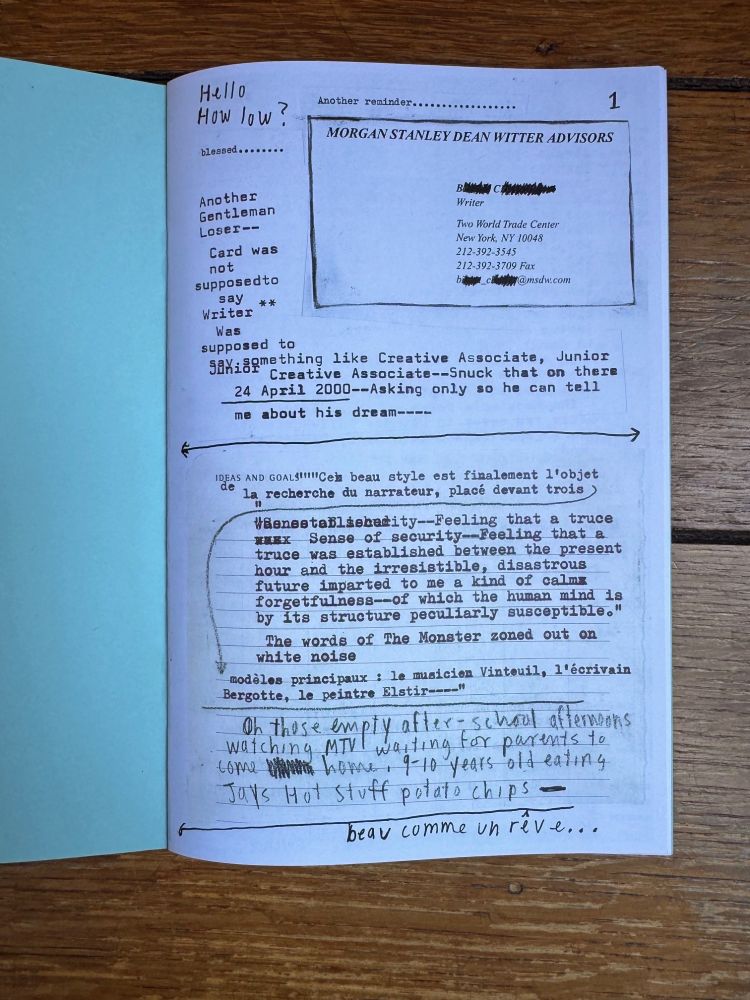 Page 1 of THE CRACK-UP, a zine by Bryan Alistair Charles