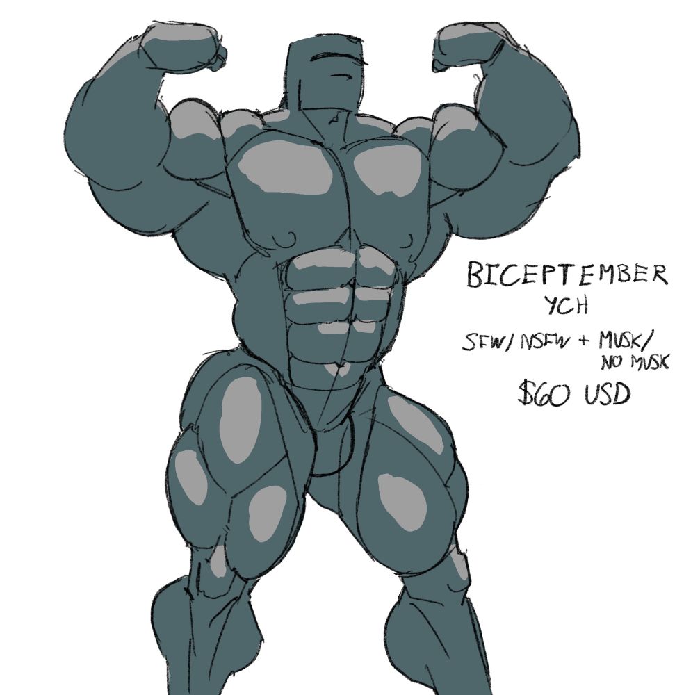YCH Flexing biceps in double bi pose