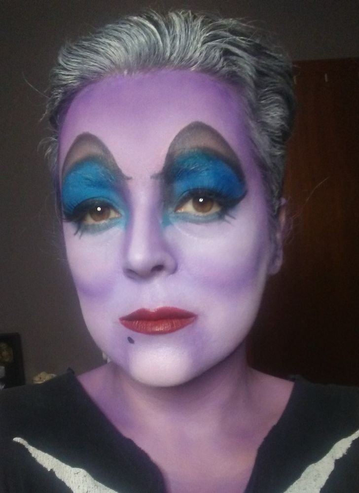 Ly has makeup to look like Ursula from the Little Mermaid 