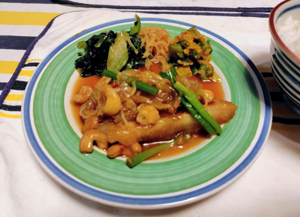 白身魚とカシューナッツのやみつきだれ（2回目）