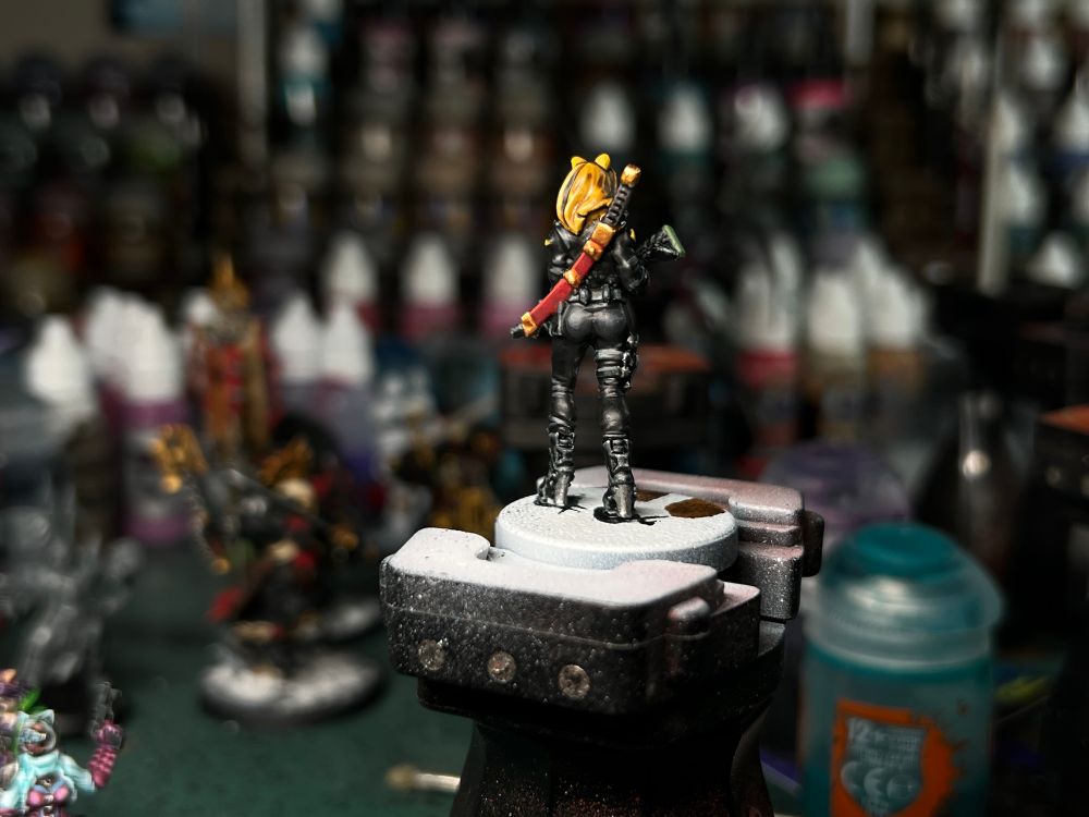 Tigress mini from Cyberpunk Red: Combat Zone. Rear view. 