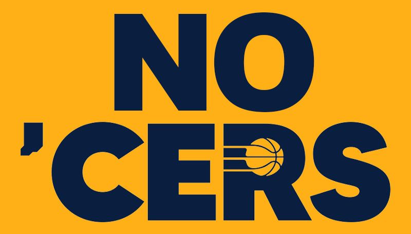 The Pacer's "Yes 'Cers" logo altered to say "No 'Cers"