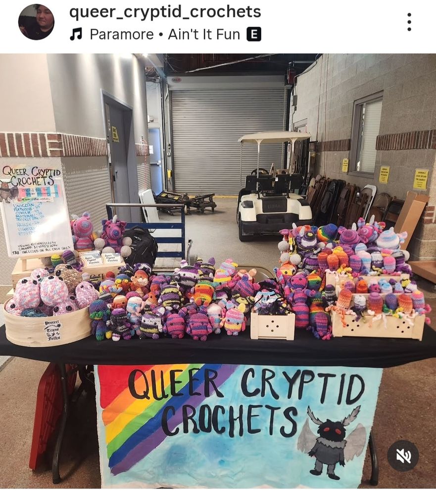 Queen Cryptid Crochets booth at a food truck event 
