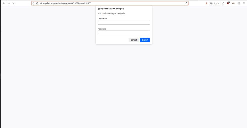 A screenshot showing a login required to access the Stockholm Declaration via the VoR's primary hosting