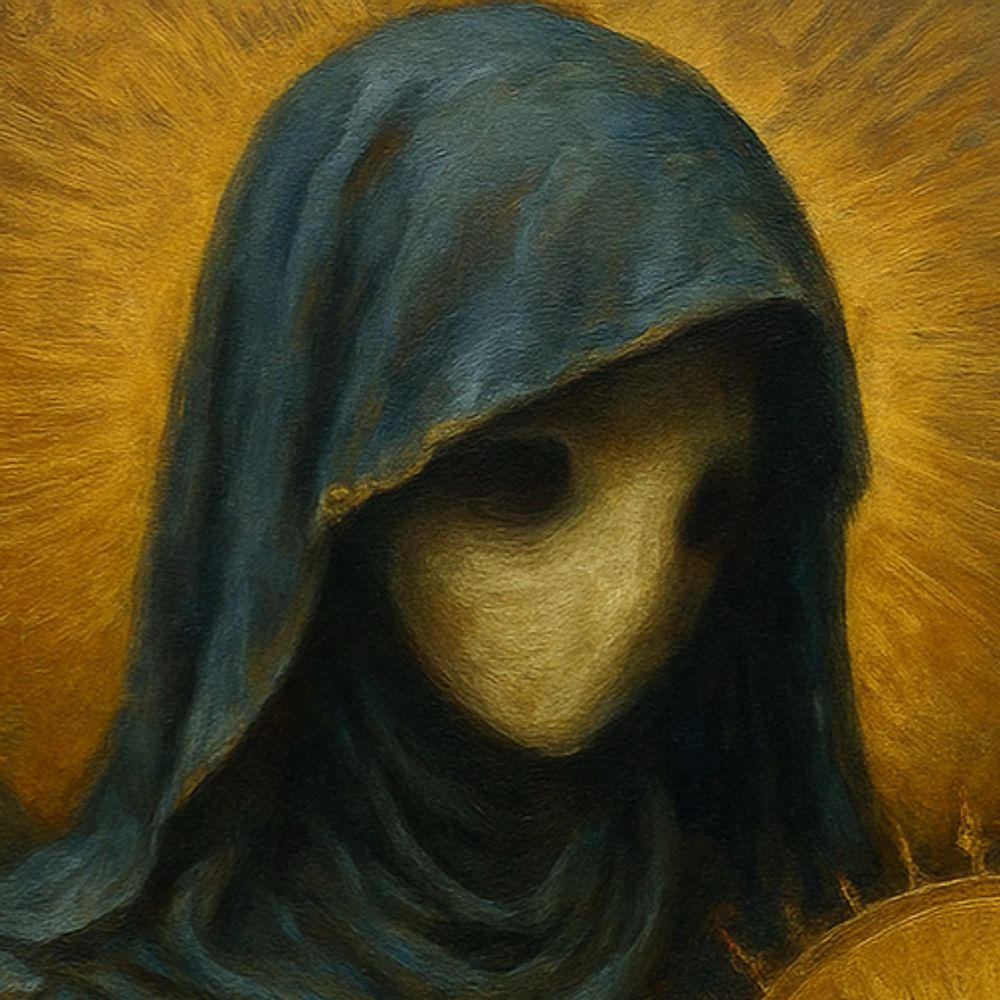 Masked madonna oil rendering