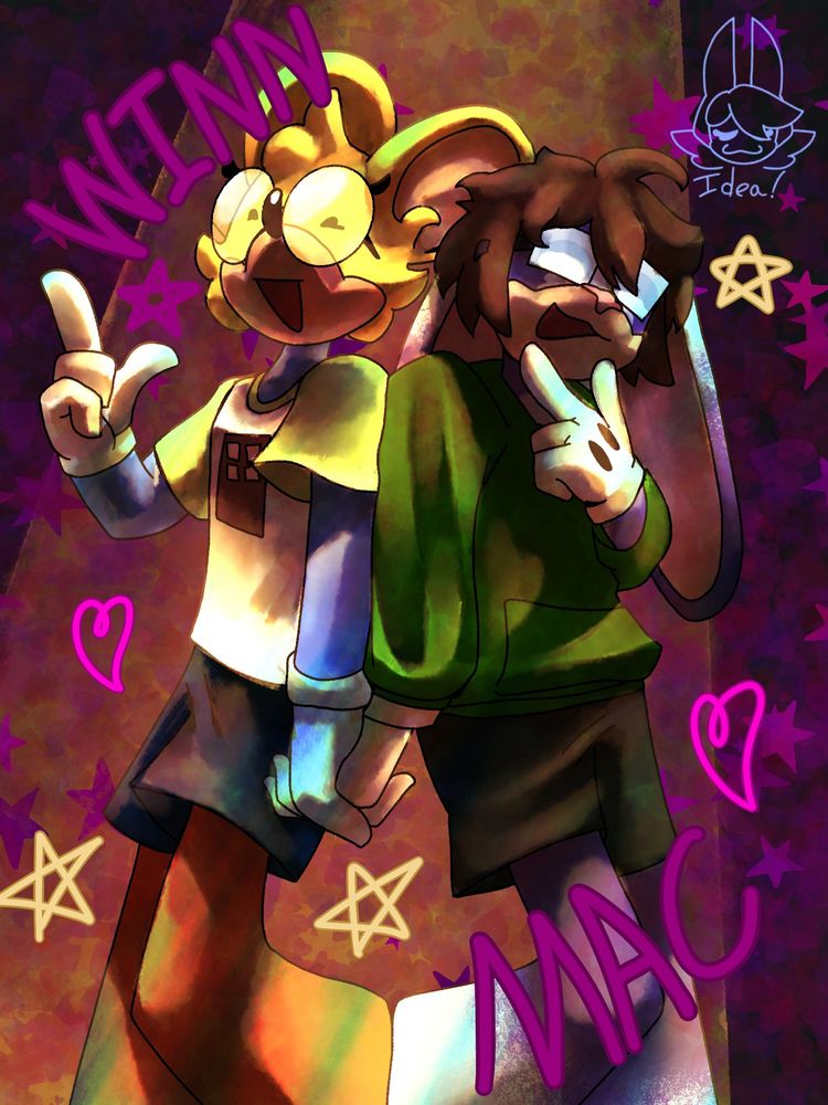 Winn and Mac from Toontown. Idk where I was going with this but it looks like a sticker and that makes me happy. 