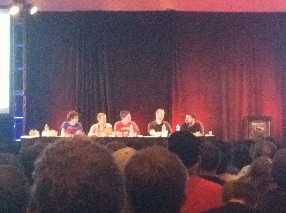 Giant Bomb panel at PAXWest11 - Patrick Klepek, Brad Shoemaker, Jeff Gerstmann, Vinny Caravella, and Ryan Davis.