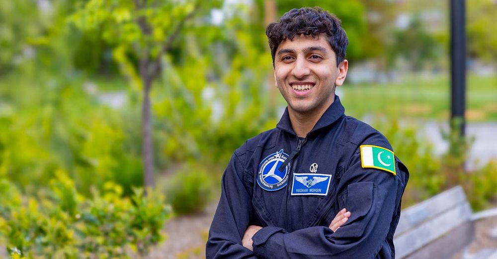 Hasaan Mohsin pictured in a flight suit.