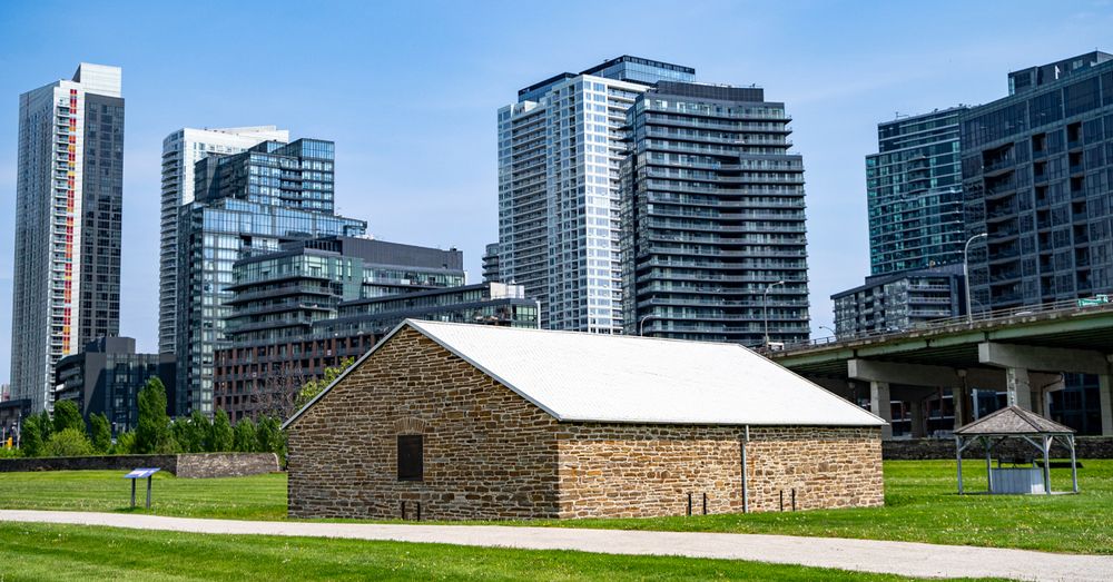 A stone building at Fort York historical site.