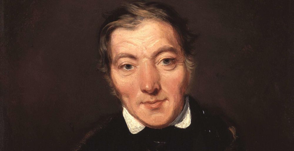 Detail from a portrait painting of Robert Owen