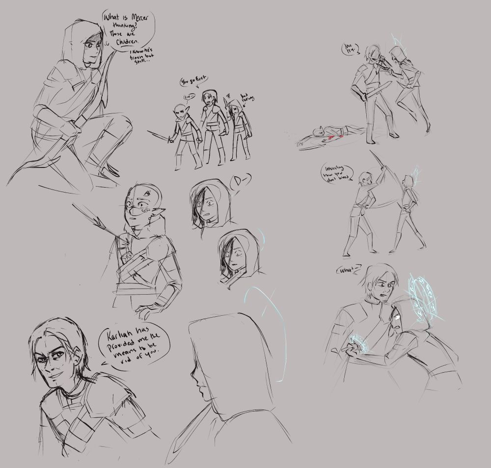 Karliah: What is Mercer thinking? Those are children. (I know he's trash but still...)
Mercer: You go first
Mercer: Karliah has provided me the means to be rid of you.
Mercer: Nice try.
Mercer: Interesting how you don't bleed.
Mercer: What--