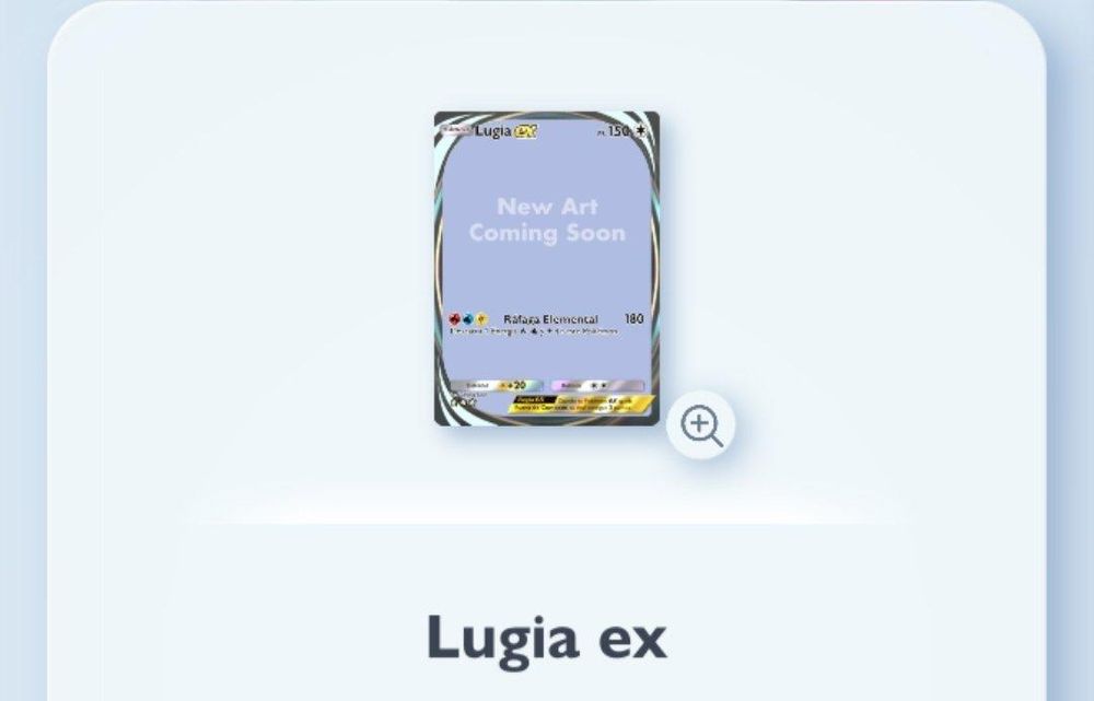 Carta Lugia ex, sin ilustración