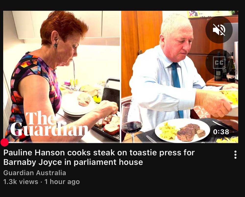 Guardian video about two Australiam political buffoons having steak. 