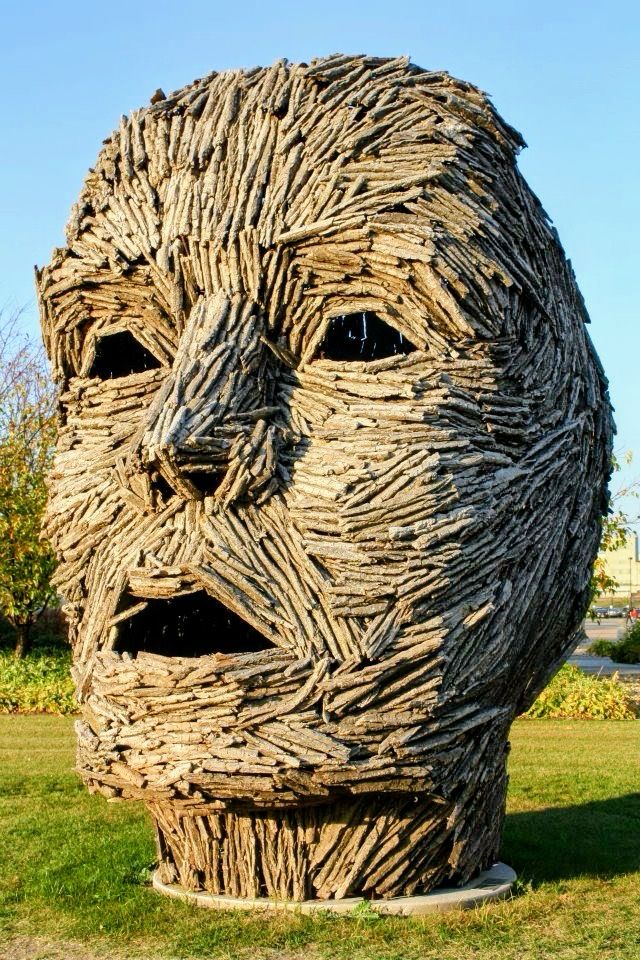 In the quiet of an open field, a colossal face emerges from nature itself. At over 13 feet tall, Sarah Deppe’s Exhaling Dissolution invites us to listen to the Earth’s unspoken voice. Created from cottonwood bark found on the ground, this sculpture represents both the beauty and fragility of our natural world.

Deppe’s choice of material is intentional—bark and wood, borrowed from nature, will one day return to the Earth. This piece, inspired by research into deforestation, reflects our responsibility to protect the environment and stands as an avatar of the Earth’s struggle against pollution.

The title, Exhaling Dissolution, speaks to the pollutants we release into the air daily. But the sculpture offers more than a message of despair. It carries a mysterious, sphinx-like presence, leaving space for interpretation. In its weathered form, you can feel the murmurs of wisdom and warning as it interacts with the open elements.

This is not just a sculpture; it’s a reflection of us—of what we take, what we give back, and how we choose to listen.