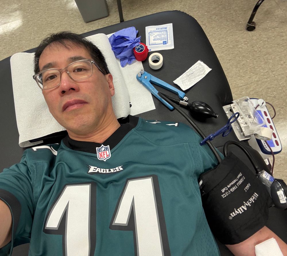 Giving blood 🩸 at American Red Cross. 