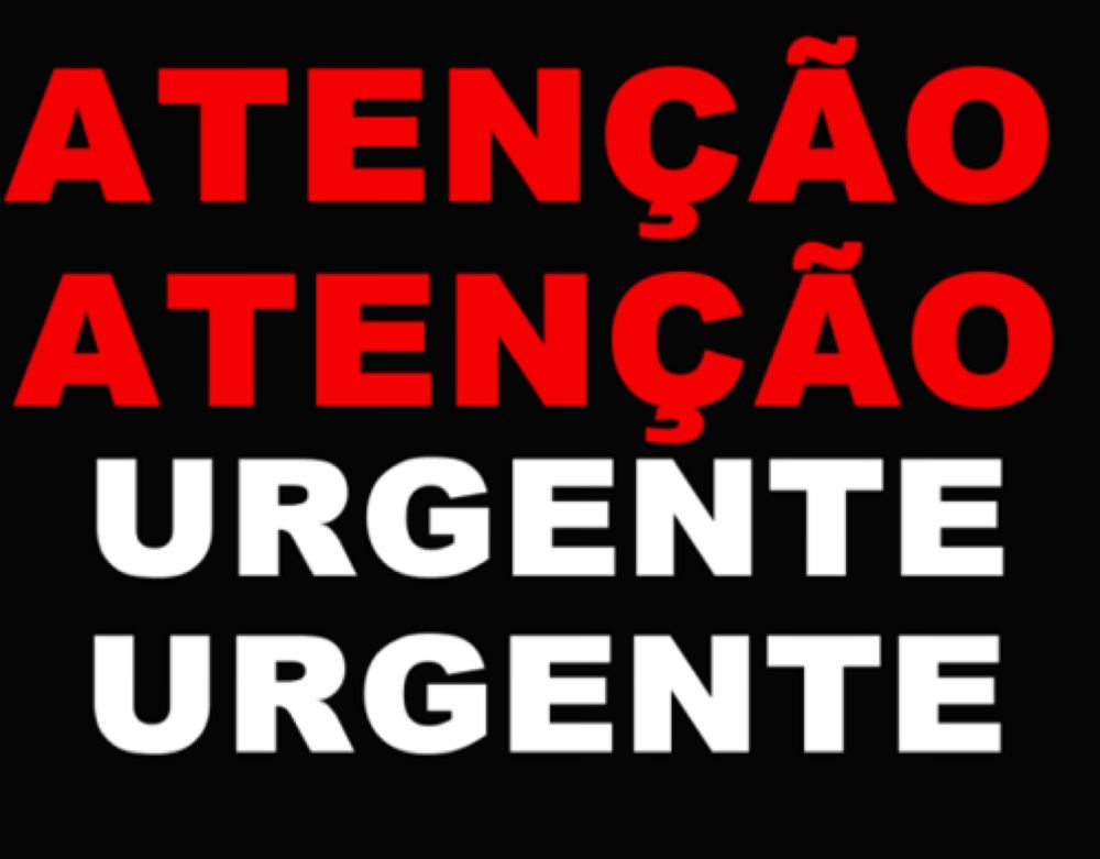 a black background with white letters that say atenção urgente