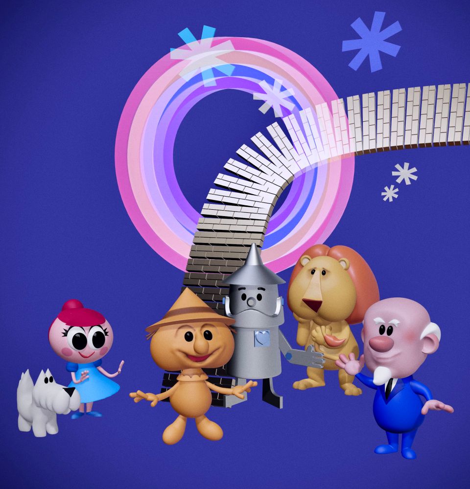 3d rendering of the RankinBass cartoon characters for the Land of Oz