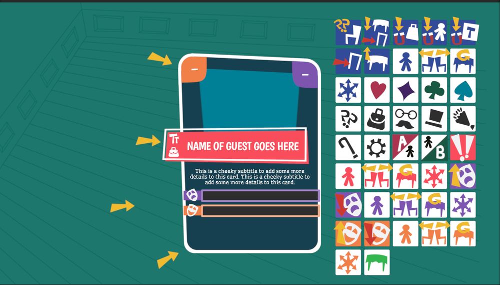 Lots of cartoony icons that represent moves in game. 