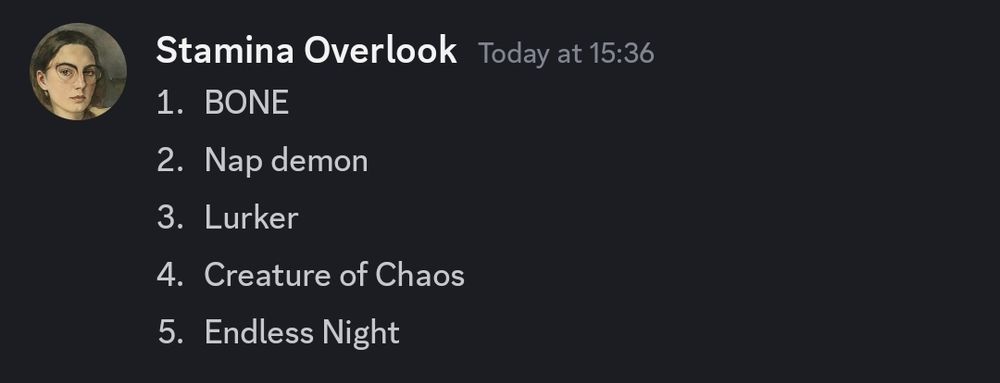 a screenshot from discord listing all raffle participants. 