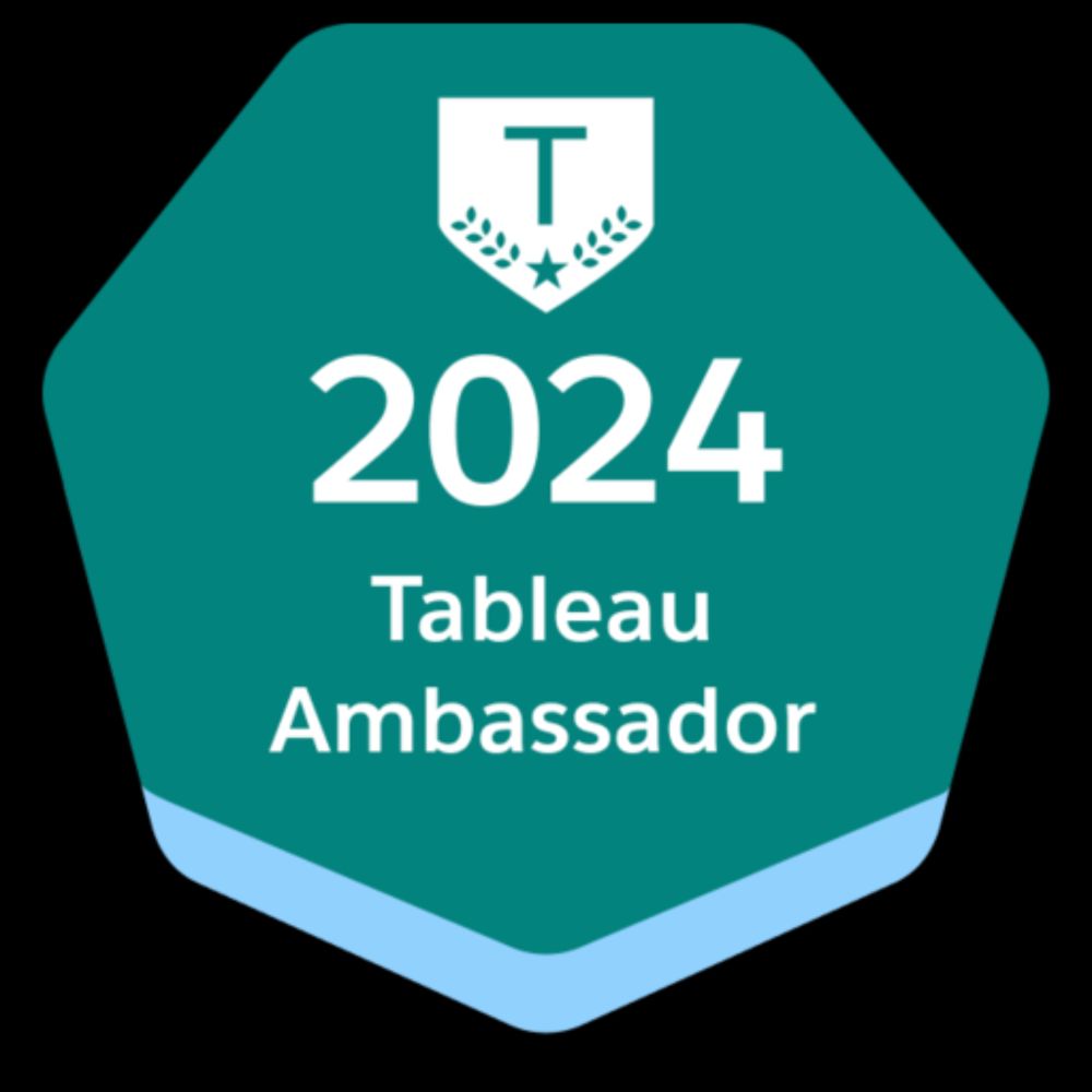 2024 Tableau Ambassador was issued by Tableau to Frederic Fery.