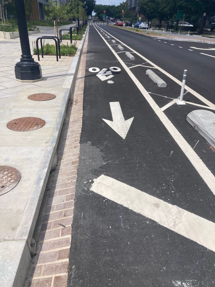 Protected bike lane Washington DC
