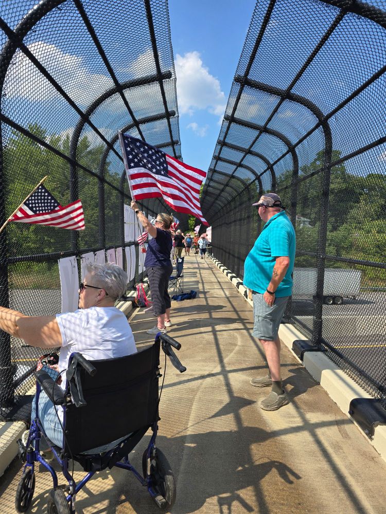 Bridge overpass protest 