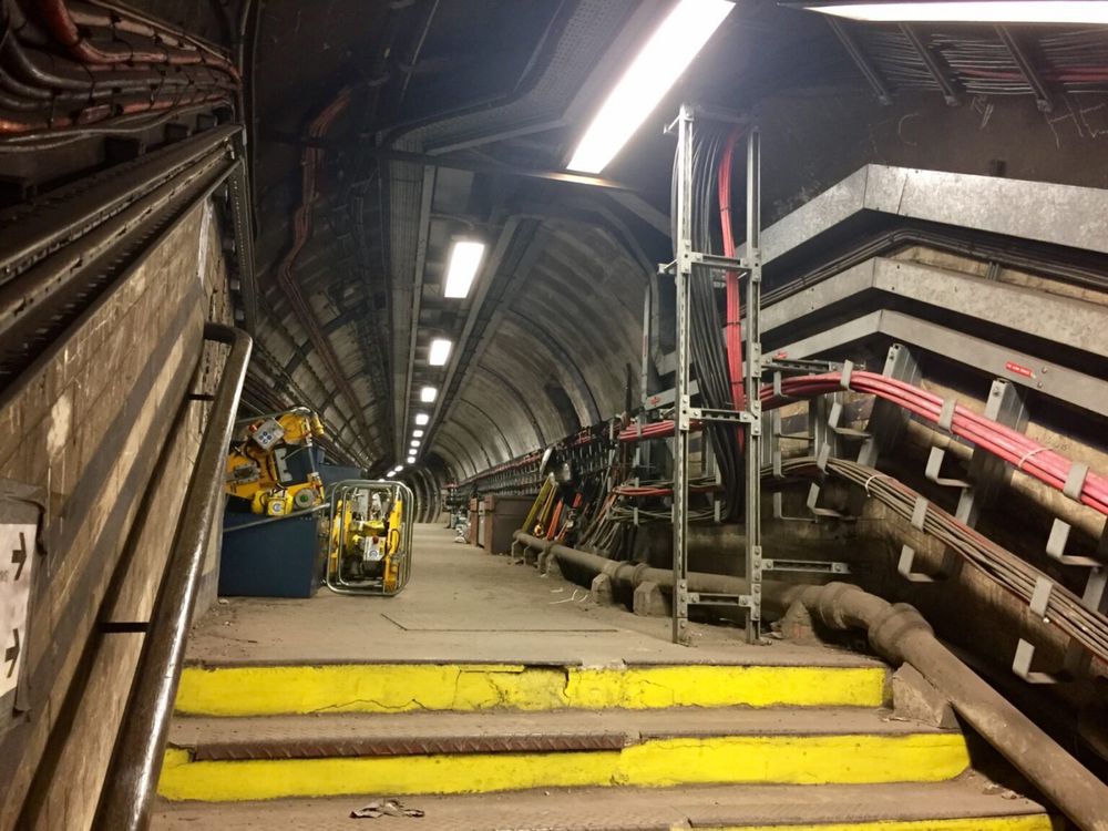 Equipment stored in a tunnel at London Euston