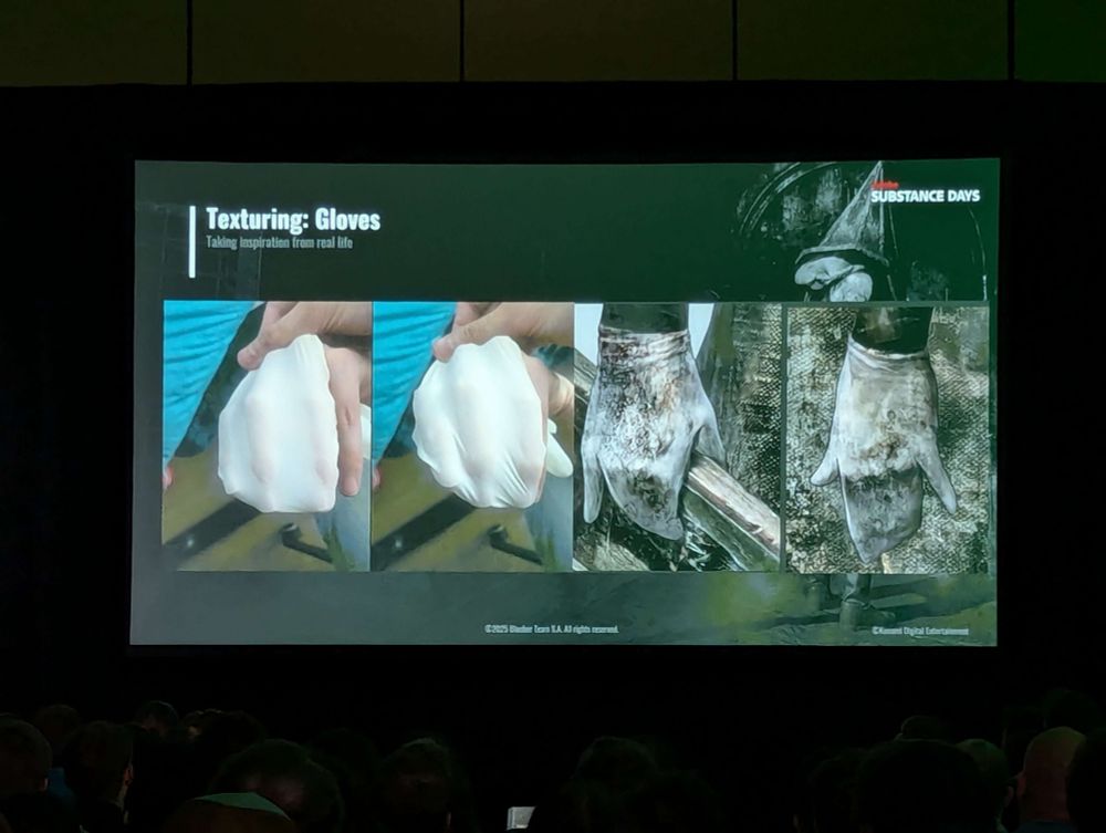 Photo of 3D scans being used for Pyramid Head's fused fingers. 