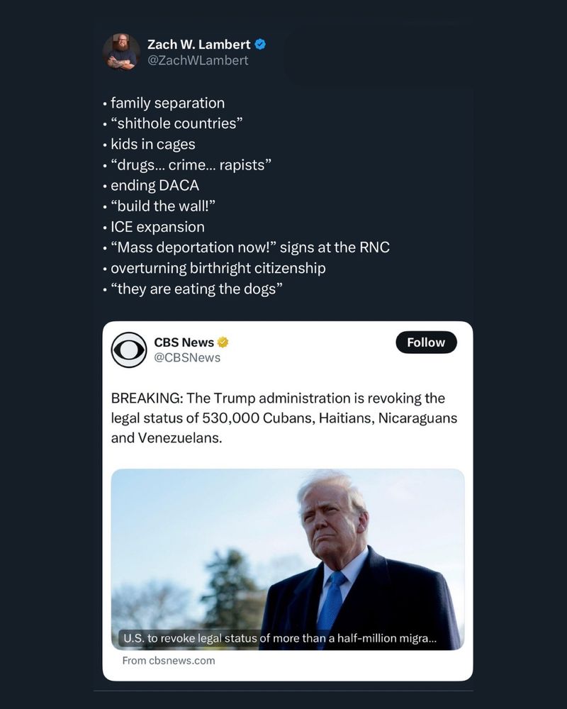 CBS News report about the Trump administration revoking the legal status of 530,000 people from Cuba, Haiti, Nicaragua, and Venezuela 