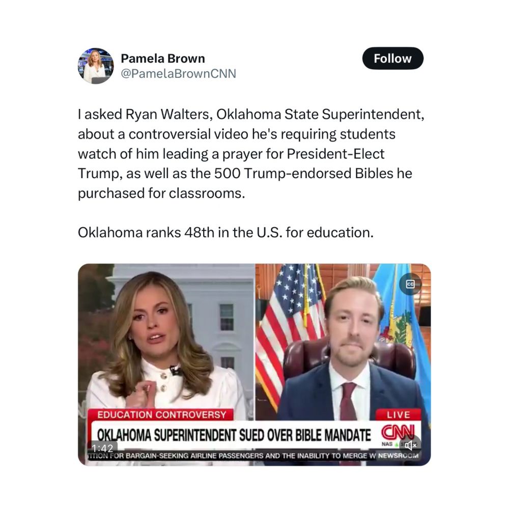 CNN report about Oklahoma buying Trump Bibles for classrooms