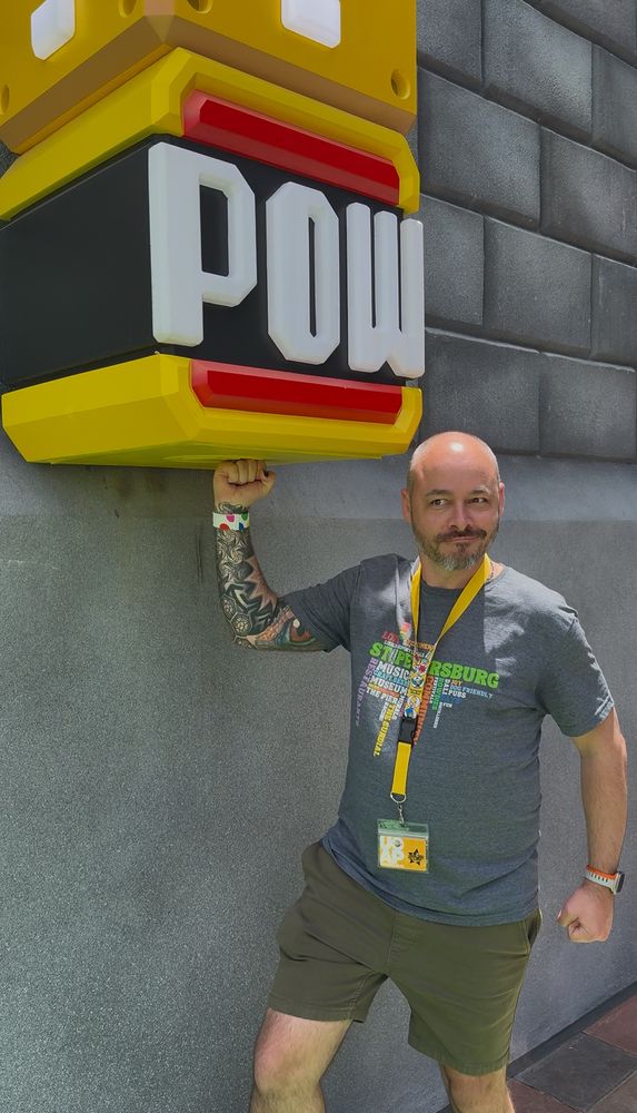 Hitting a POW block in Nintendo land