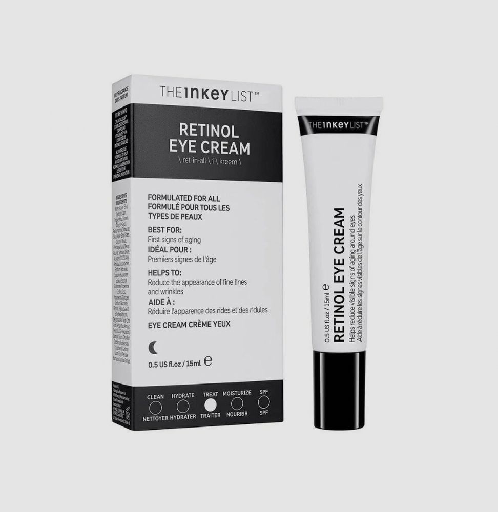 A photo of a retinol eye cream skincare product from the brand The Inkey List