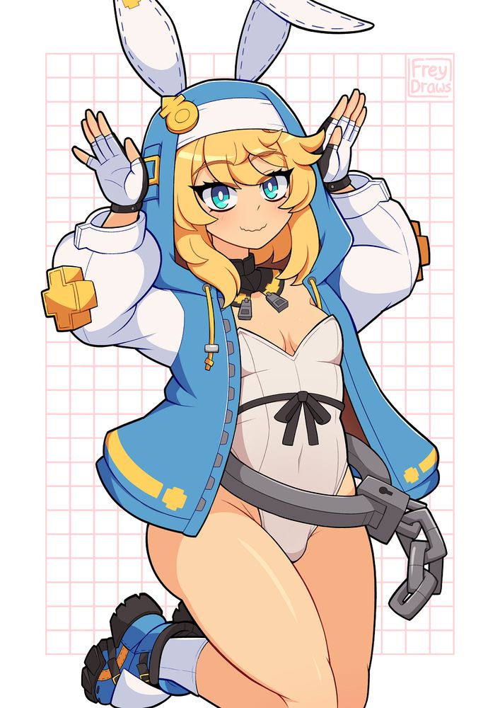 Bridget, from Guilty Gear, specifically her Strive design, adjusted to feature a bunnysuit!