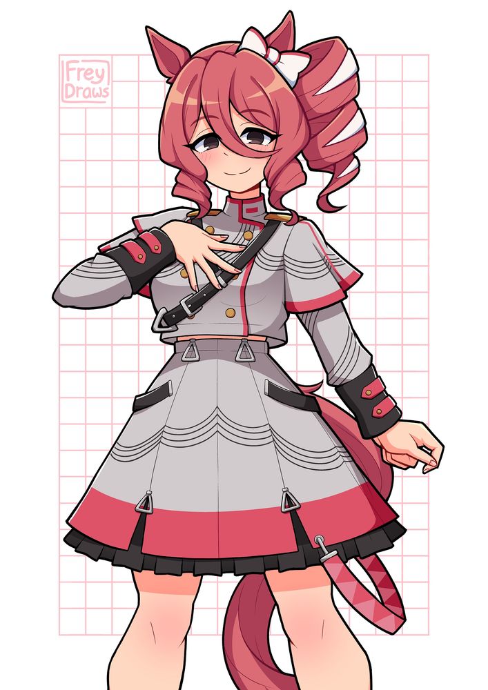 Norn Ace from Umamusume: Cinderella Gray, dressed up as Kasane Teto.