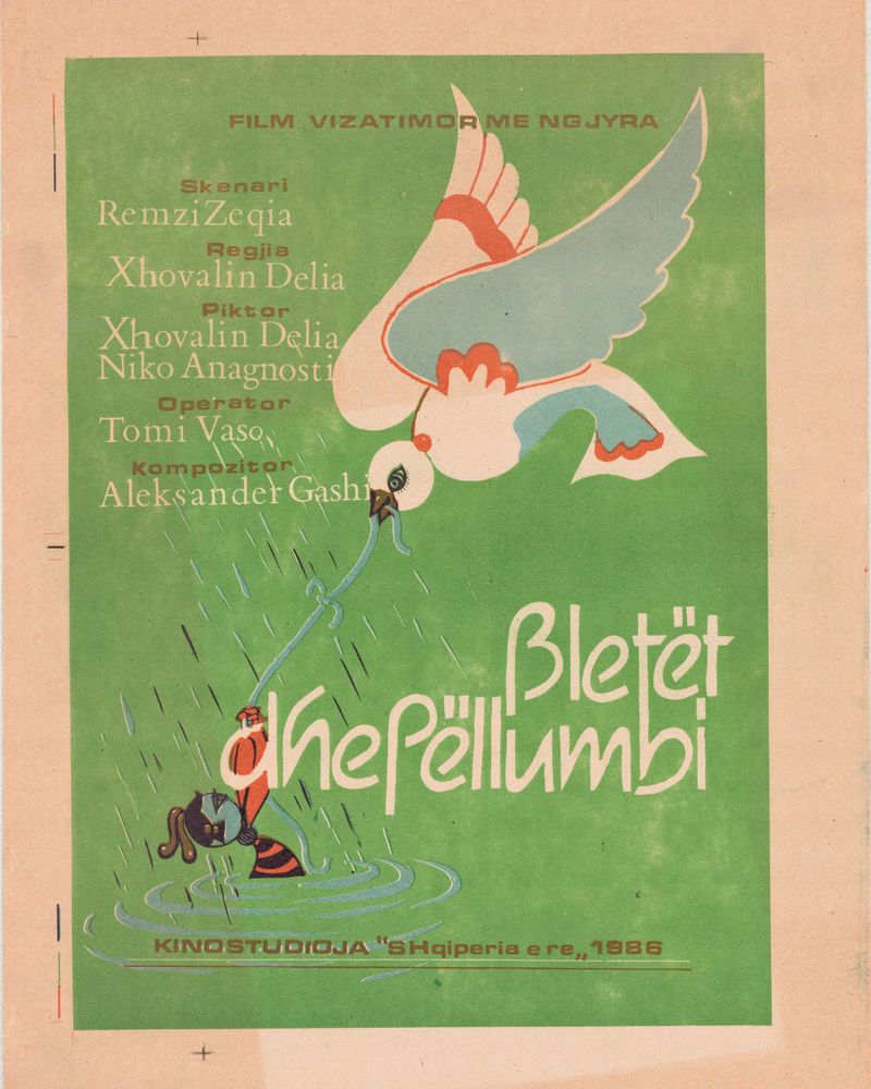 “Bleta Dhe Pëllumbi,” (The Bee and the Dove). Albanian Photographic and Graphic Art Collection, UCLA Library Modern Endangered Archives Program.