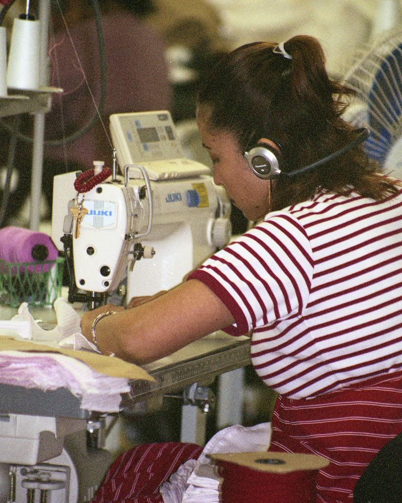Garment Worker at Work, 2004-2005. UCLA Chicano Studies Research Center