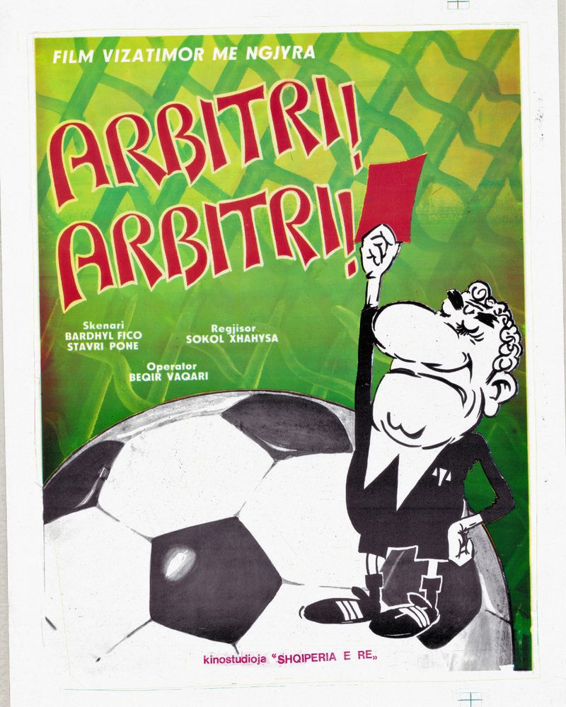 "Arbitri – Arbitri" (Referee - Referee). Albanian Photographic and Graphic Art Collection, UCLA Library Modern Endangered Archives Program.
