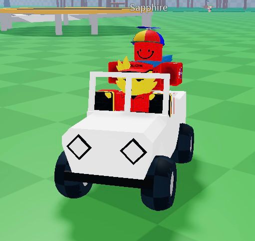 A ‘baby’ Elliot driving a baby car with a ‘baby’ C00lkidd on board.