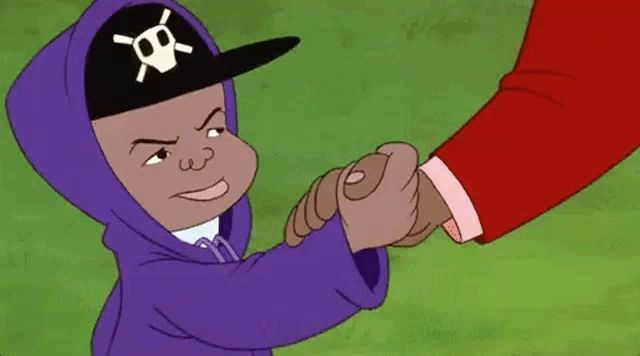 a cartoon character wearing a skull and crossbones hat