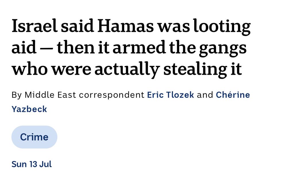 Israel said Hamas was looting aid — then it armed the gangs who were actually stealing it
By Middle East correspondent Eric Tlozek and Chérine Yazbeck
Topic:Crime
Sun 13 Jul
