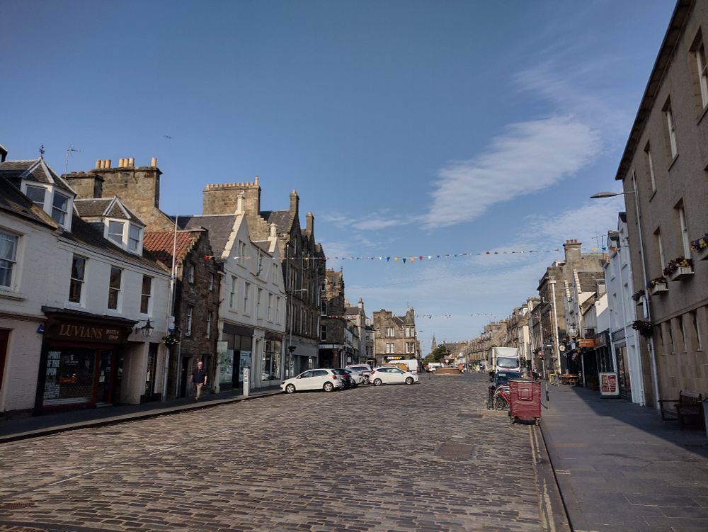 Town street in St Andrews, Scotland