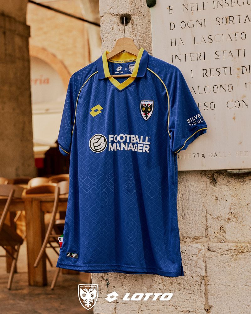 ITALIAN STYLE. 
WIMBLEDON SPIRIT.
TOGETHER AGAIN. 

Presenting the 2025/26 AFC Wimbledon x Lotto Home Shirt. 