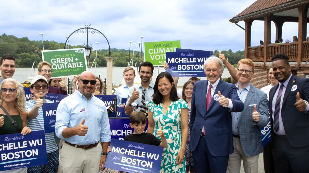 Local community leaders, Mayor Wu, and Senator Markey
