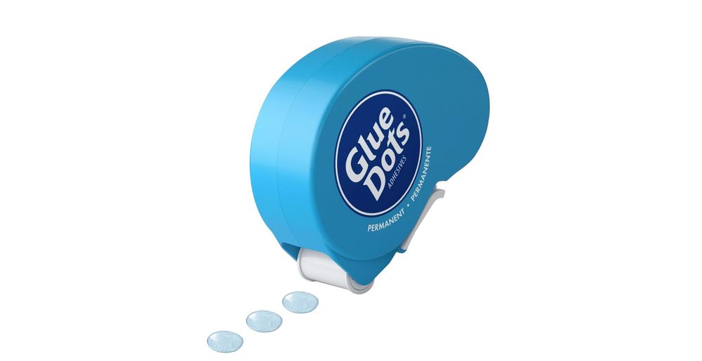 A glue dots dispenser that I think looks like a pooping plastic snail