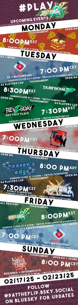 weekly gg xrd schedule