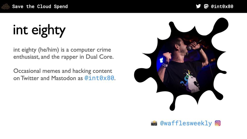 int eighty (he/him) is a computer crime enthusiast, and the rapper in Dual Core.