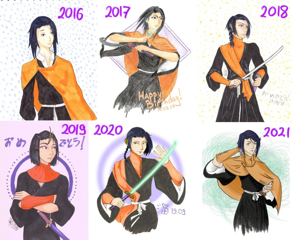 Fanarts of Ayasegawa Yumichika from 2016 to 2021