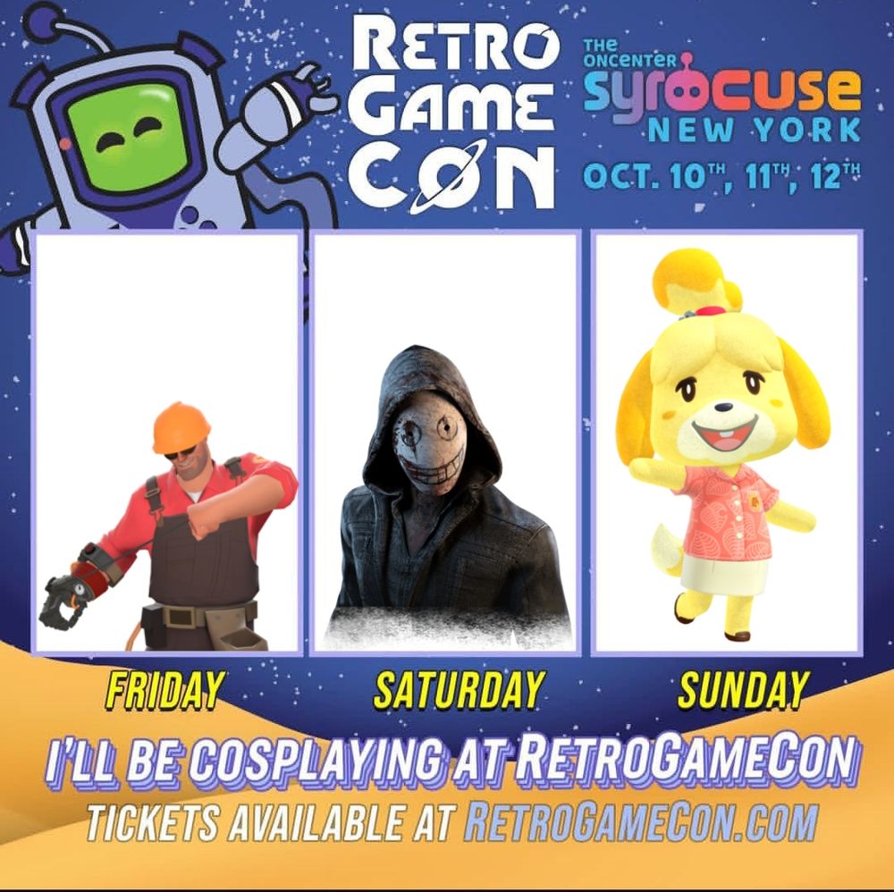 Day 1: Engineer from Team Fortress 2. Day 2: Legion from Dead By Daylight.  Day 3: Isabelle from Animal Crossing New Horizon