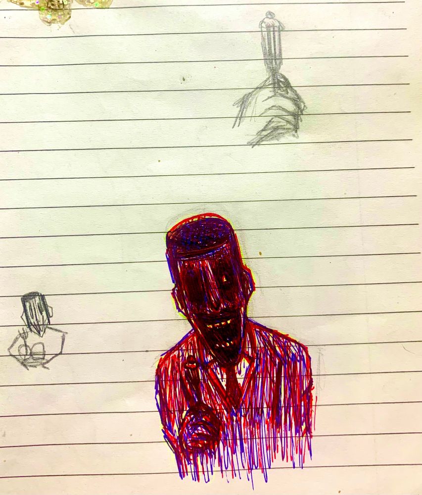 This is raw version of the cake flavor thing
I used yellow, red and blue pen for this silly drawing
The pencil scribbles you see are the concept art and hand practice 