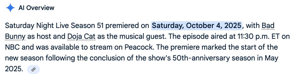 AI referring to 10/4/25 in the past tense.